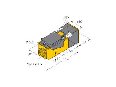 Ma�zeichnung 1 Turck Bi15U CP40 VP4X2 Sensor induktiv uprox