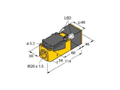 Ma�zeichnung 2 Turck Bi15U CP40 VP4X2 Sensor induktiv uprox