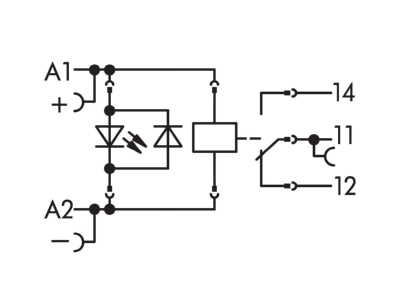 Circuit diagram WAGO 788 303 Switching relay DC 12V 16A

