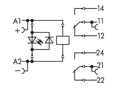 Circuit diagram WAGO 788 315 Switching relay DC 110V 8A
