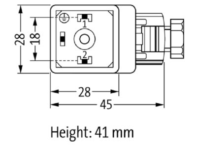 Dimensional drawing Murrelektronik 7000 29001 0000000 Valve connector  field assembly 