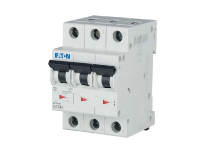 View left 4 Eaton FAZ C4 3 Miniature circuit breaker 3 p C4A
