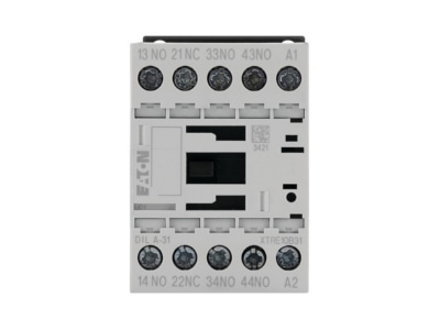 Front view 2 Eaton DILA 31 24V50HZ  Contactor relay 24VAC 0VDC 2NC  2 NO
