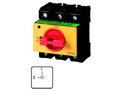 Ansicht links Eaton P3 100 IVS RT Not Aus Schalter Vert  Einbau