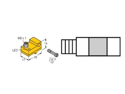 Dimensional drawing 1 Turck BiM NST AP6X V1131 Magnet safety proximity switch
