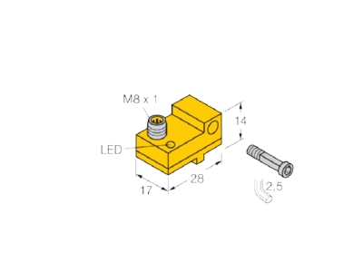Dimensional drawing 2 Turck BiM NST AP6X V1131 Magnet safety proximity switch