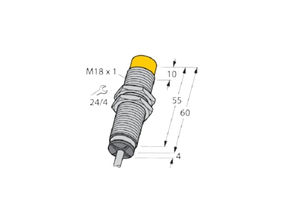 Ma�zeichnung 1 Turck Ni8 M18 LIU Sensor induktiv mit Analogausgang