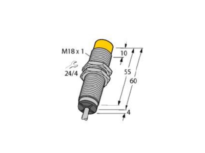 Ma�zeichnung 2 Turck Ni8 M18 LIU Sensor induktiv mit Analogausgang