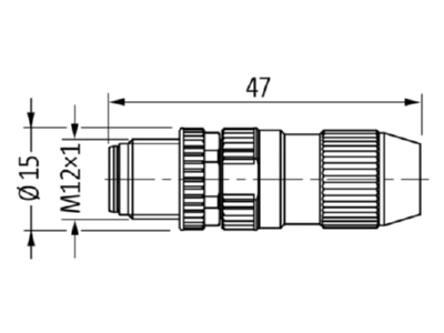 Dimensional drawing Murrelektronik 7000 12491 0000000 Circular connector for field assembly