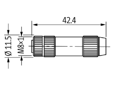 Dimensional drawing Murrelektronik 7000 08371 0000000 Circular connector for field assembly