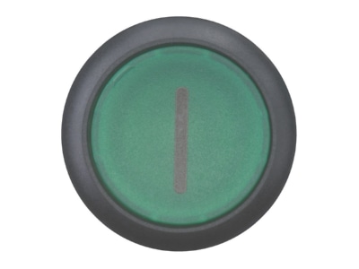Front view 1 Eaton M22S DL G X1 Push button actuator green IP67
