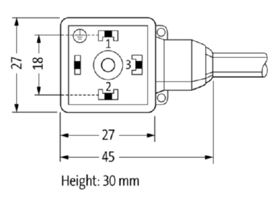 Dimensional drawing Murrelektronik 7000 18121 2180300 Sensor actuator patch cord 3m Valve A
