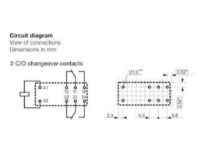 Circuit diagram Weidmueller RCL 424730 Switching relay AC 230V