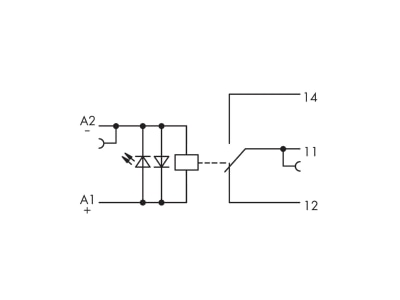 Circuit diagram WAGO 859 390 Switching relay DC 24V 3A
