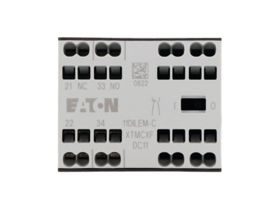 Front view 2 Eaton 11DILEM C Auxiliary contact block 1 NO 1 NC
