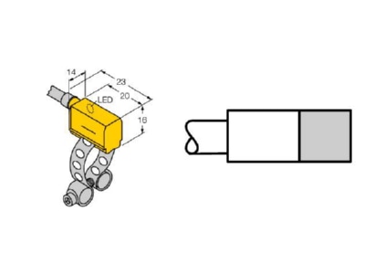 Dimensional drawing 1 Turck BiM PST AP6X Magnet safety proximity switch
