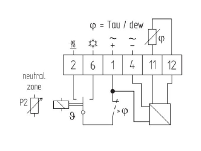 Circuit diagram Eberle KLR E 52558 Room thermostat

