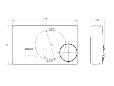 Dimensional drawing Eberle KLR E 52558 Room thermostat