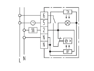 Circuit diagram Eberle RTR E 3502 reinws  Room thermostat
