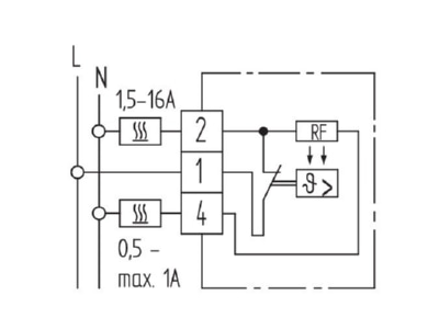 Circuit diagram Eberle RTR E 3520 Room thermostat
