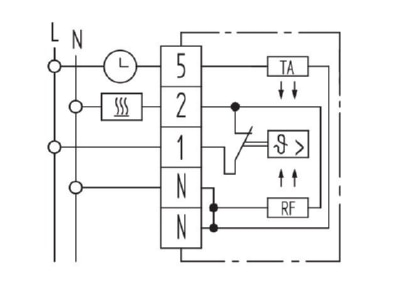 Circuit diagram Eberle RTR E 3545 Room thermostat
