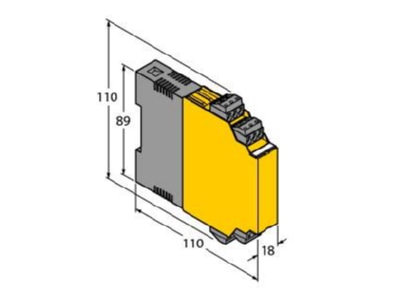 Dimensional drawing 2 Turck IM33 22EX HI 24VDC DC power supply