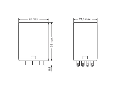 Ma�zeichnung WAGO 858 151 Relais 230VAC 4XUM 5A