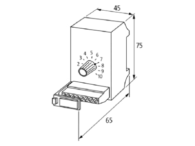 Dimensional drawing Murrelektronik 67502 Potentiometer for control device