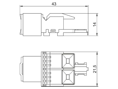 Dimensional drawing 1 OBO ASM C6 Modular connector
