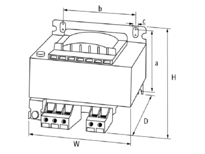 Dimensional drawing Murrelektronik 86343 One phase transformer 230   400V 24V