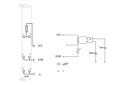 Schaltbild WAGO 750 601 Potentialeinspeisung DC24V m Sicherungsh 