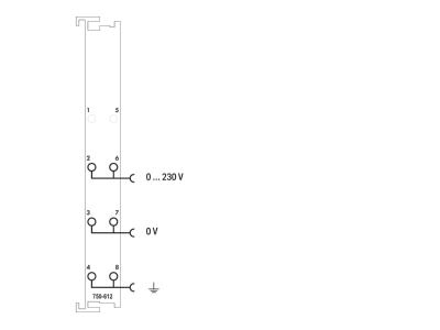 Schaltbild WAGO 750 612 Potentialeinspeisung AC DC230V  passiv