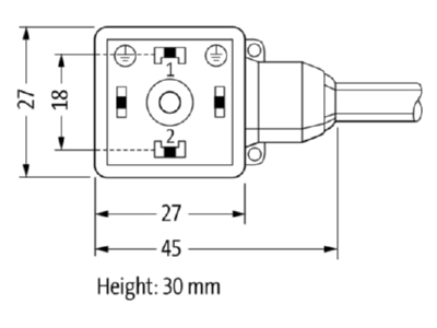 Dimensional drawing Murrelektronik 7000 18021 2160500 Sensor actuator patch cord 5m Valve A