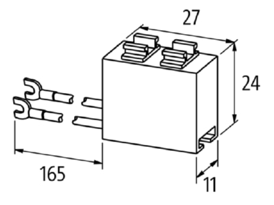 Dimensional drawing Murrelektronik 22052 Surge protector 230VAC 230VDC