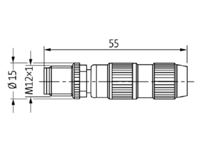 Dimensional drawing Murrelektronik 7000 12461 0000000 Circular connector for field assembly