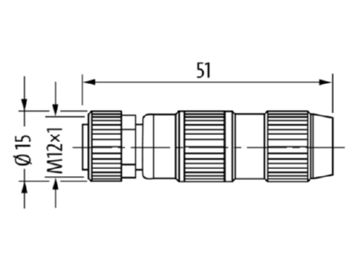Dimensional drawing Murrelektronik 7000 12601 0000000 Circular connector for field assembly