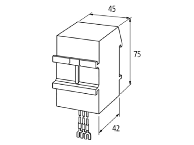 Dimensional drawing Murrelektronik HRC 3 022 400 Surge protection device 400V 3 pole