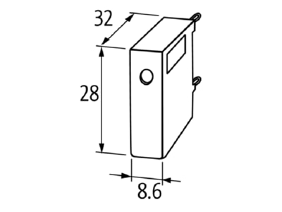 Dimensional drawing Murrelektronik 21200 Surge protector 24VAC 24VDC