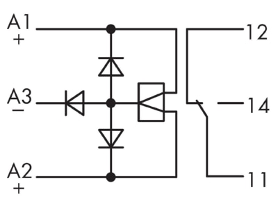 Circuit diagram WAGO 286 380 Switching relay DC 24V 6A
