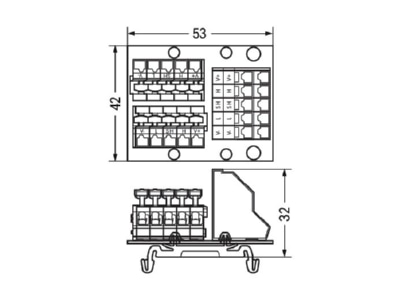 Dimensional drawing WAGO 810 902 000 002 Connecting terminal for bus system