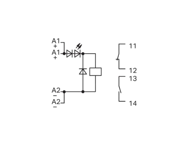 Schaltbild WAGO 286 320 004 000 Relaisstecker mit 1 Ar DC 24 V