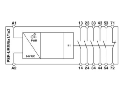 Circuit diagram Phoenix PSRSCP 24UC  2981952 Switching relay AC 24V DC 24V 6A PSRSCP 24UC 2981952