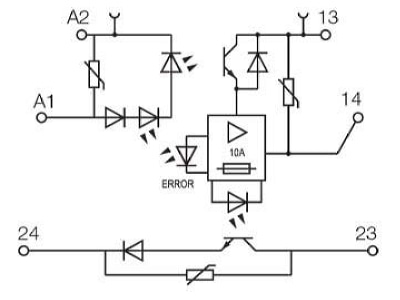 Circuit diagram Weidmueller MOS24VDC 533VDC10A Optocoupler 10A