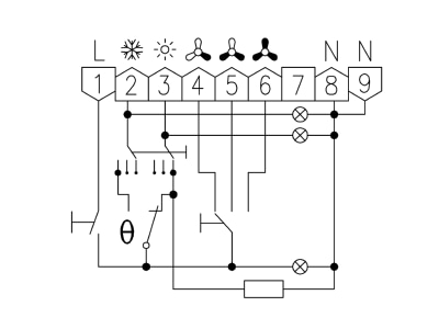 Connection diagram Alre it KTBSB 113 500 Room thermostat 5   30 C
