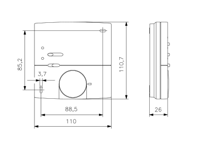 Mazeichnung Alre it KTBSB 113 500 Klimaregler AP  mechanisch