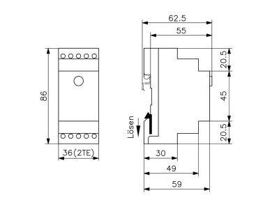 Dimensional drawing Alre it WFRRN 210 018 Duct hygrostat