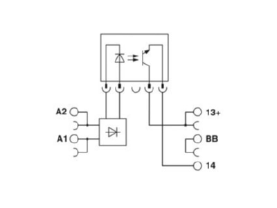 Circuit diagram Phoenix PLC OPT 5DC 24DC2ACT Optocoupler 0 0095A