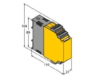 Dimensional drawing 1 Turck IM21 14EX CDTRI Frequency value transformer
