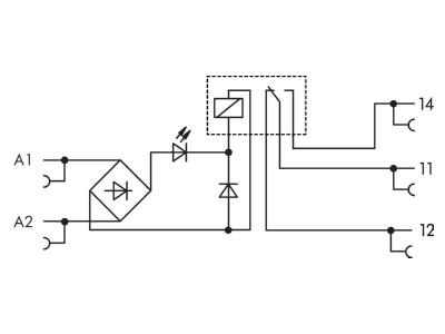 Circuit diagram WAGO 857 368 Switching relay AC 230V DC 230V 6A
