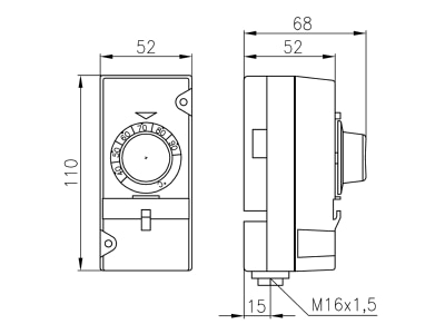 Mazeichnung Alre it ATR 83 000 Anlege Thermostat 30 90Gr Ausseneinst 